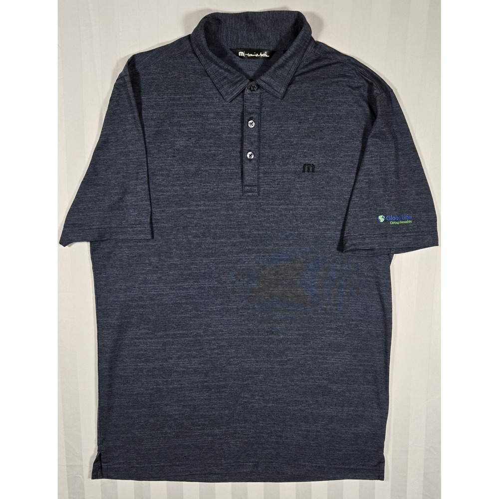 Travis Mathew - Mens M - Blue Polo Shirt Performance Golf Short Sleeve Stretch